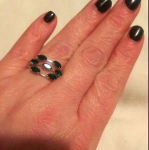 Vintage Emerald and Silver Ring